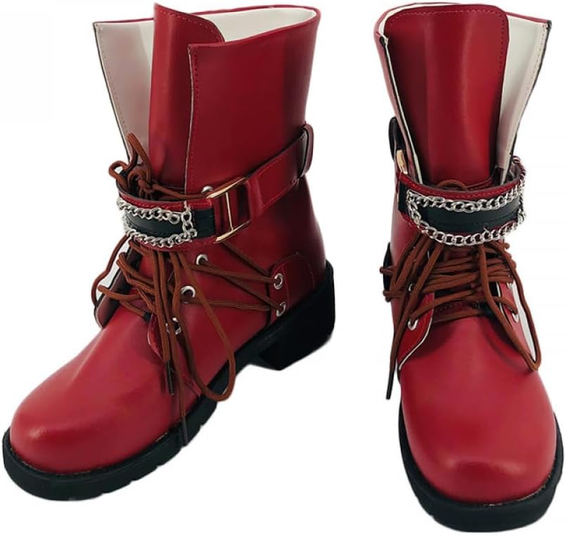 Womens Cosplay Shoes Fashion Red Boots for Halloween Carnival Party