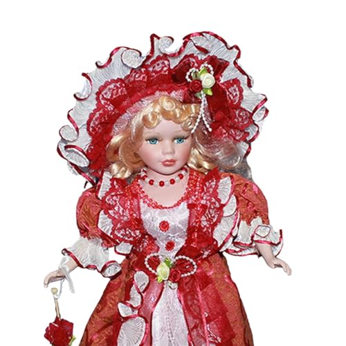 Figurines miniatures en porcelaine rouge de 40 cm pour maison de poupée - 7