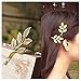 Olbye Leaf Hair Clip Dainty Gold Metal Barrette Hair Pin Bridal Hair Accessories Hair Holder For Women and Girls 2 Pcs
