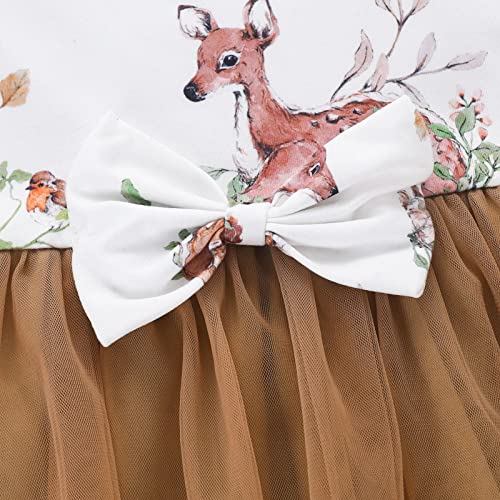 Kids Toddler Baby Corduroy Ruffle Long Sleeve Dress Tulle Dress A-Line Party Birthday Princess Dresses Boutique Clothes Brown #TOP6