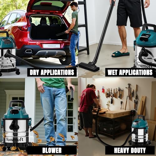 Image of 4 Gallon Cordless Shop Vac Compatible with 18V Battery, Cordless Shop Vacuum Wet and Dry with 16 Kpa Strong Suction & Blower, Battery Powered Shop Vac for Car, Home and Garage (Tool Only)