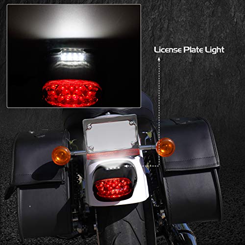 Nthreeauto Smoked Led Brake Tail Light Integrated Rear Turn Signals License Plate Lights Compatible With Harley Sportster Dyna Electra Glide Street Glide Road King Low Profile Taillights #TOP3