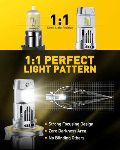Image of AUXITO H13 /9008 Fog Bulbs, 900% Ultra Bright White, 360 Illumination, Long Lasting Durability, Easy Installation, Pack of 2