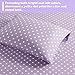 Mi Zone Purple Twin Size Sheet Sets Kids Polka Dot Sheets for Girls 100% Cotton Percale Soft Sheet Set, Flat Sheet, Fitted Sheet, Pillowcase, Breathable All Season Bed Set, Fits up to 14