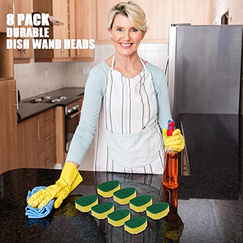 Image of DYMOLL Dish Wand Refills 8Packs,Sponge Replacement Heads,Dish Wand Sponge Refill for Kitchen Cleaning (Pack of 2)