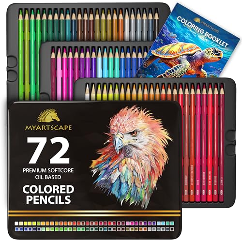 MyArtscape Oil Based Colored Pencils Set, 72 pcs