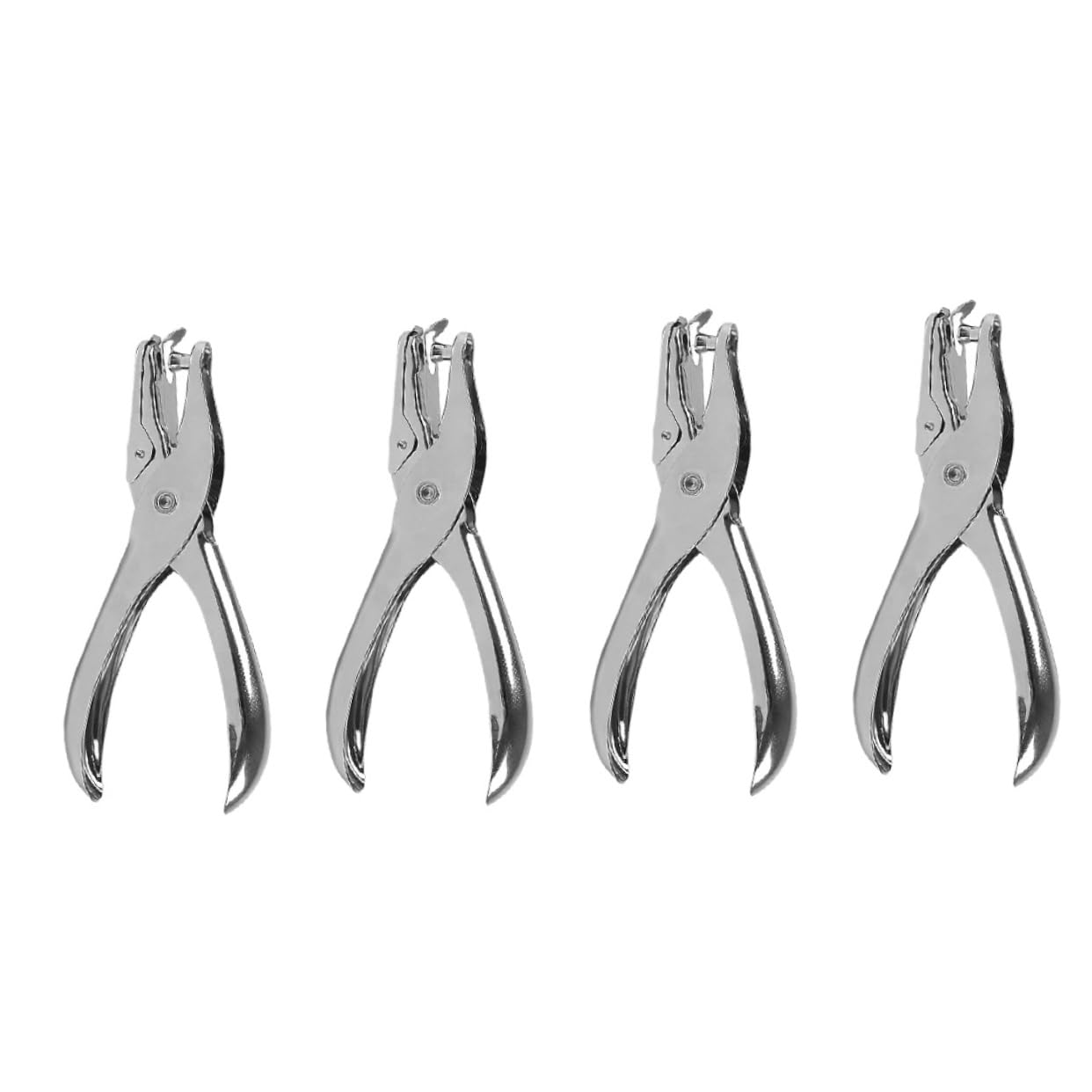 OSALADI 4Pcs Handheld Hole Punchers for Durable Creative Punching Tool for Albums Documents and Crafts Easy to Operate Suitable for School and Office Use Silver