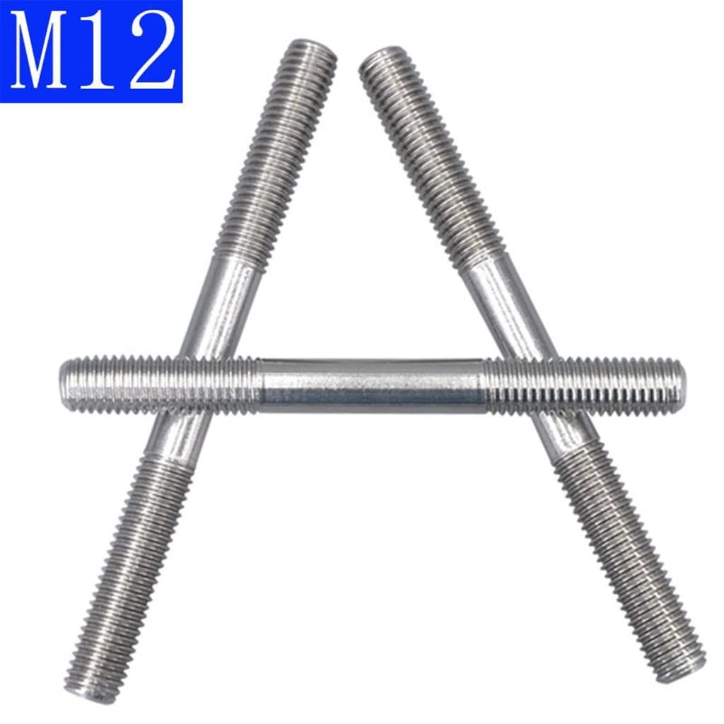 Expansion Bolts Pernos de espárrago roscados de Doble Extremo métricos M12 x 1,75 de 40 a 250 mm, Varilla de tornillo/M12 x 170 mm, 3 Unidades