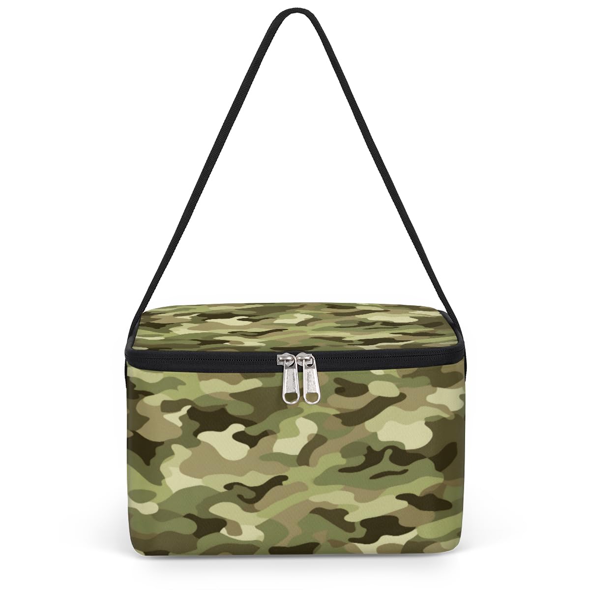 GzLeyigou Camouflage Lunch Bags for Women Men 9 Cans, Hot & Cold Food Delivery Bag Insulated Grocery Bag Insulated Lunch Box Camo Military Texture Cooler Bag for Office Work Picnic Beach