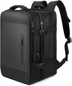 Mochila Para Voo Reforçada Acolchoada Unissex, Mochila, Feminina, Masculina, Viagem, Expansível, Notebook, Mala Mão, Impermeável, Academia, Grande, Preta, Academia, Executiva, Compacta