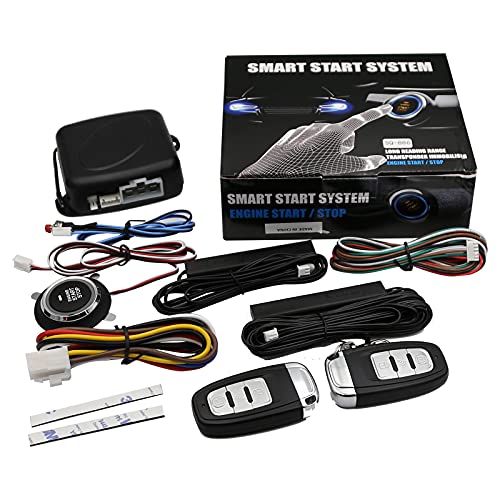 3T6B Passive Keyless Entry Car Alarm System Pke Engine Starter Push Button Vehicles Start/Stop Kit Safe Lock With 2 Smart Key (Upgrade) #TOP6