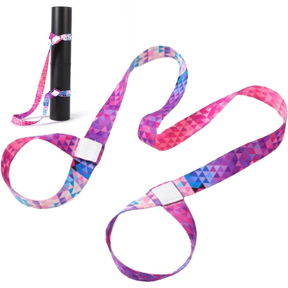 Dinntty Style3 Yoga Carry Strap Adjustable Printed Yoga Mat Strap Elastic Belt Holder Strap Shoulder Carrier Fitness Stretching Strap Belt