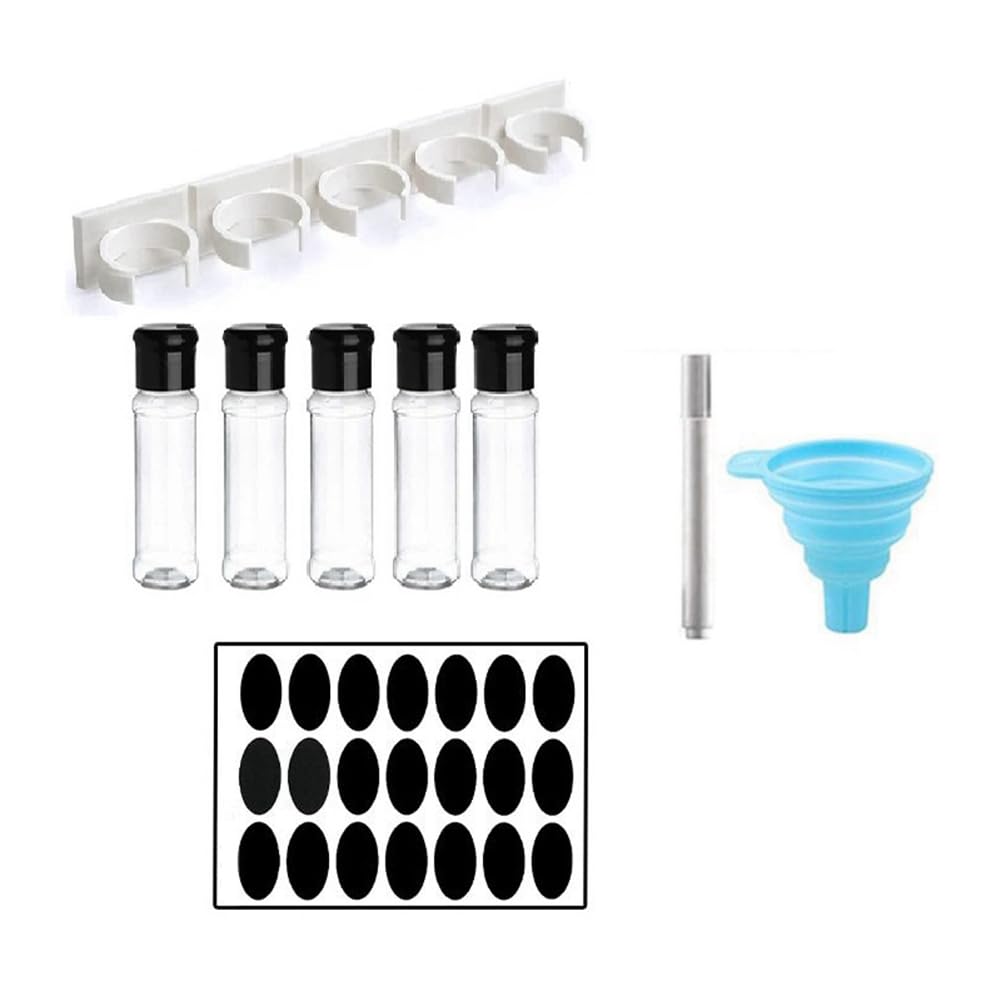 CTRLZS Plastic Spice Jar Organizer with Rack for Kitchen Seasoning Storage