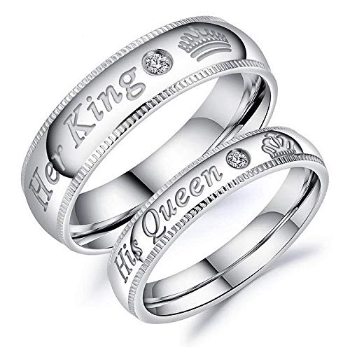 vien Her King His Queen Couples Finger Ring Matching Couple Band Sets Silver Plated-picture-18
