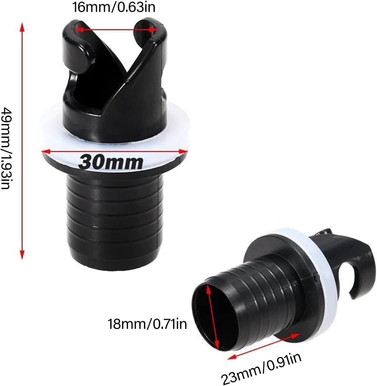 2 Pezzi Adattatore per Pompa SUP Adattatore per Kayak Valvola H-R Adattatore per Tubo Pompa a Pedale per BarcaCompatibile con Kayak Gonfiabile, Gommoni, Tavole Surf