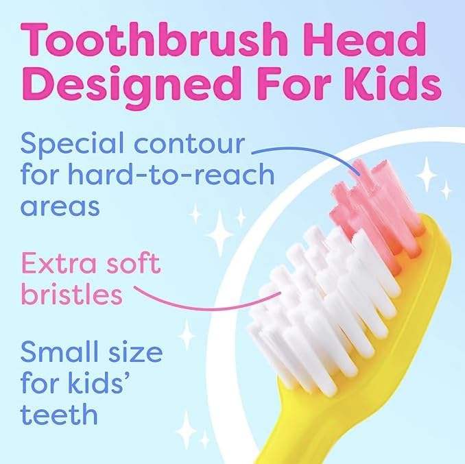 Miniatura 3 de Paquete de 4 cepillos de dientes extrasuaves para niños y niñas, con base de succión de fácil agarre, sin BPA, con cubiertas antipolvo de viaje