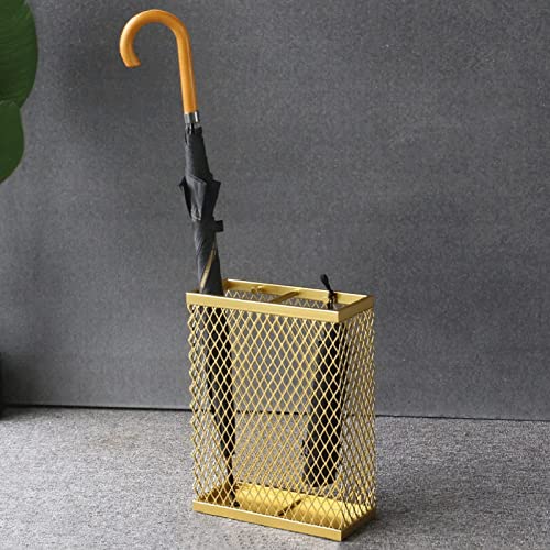 Support de Parapluie Rectangulaire Doré avec Bac d'Égouttage amovible pour Entrée - 3