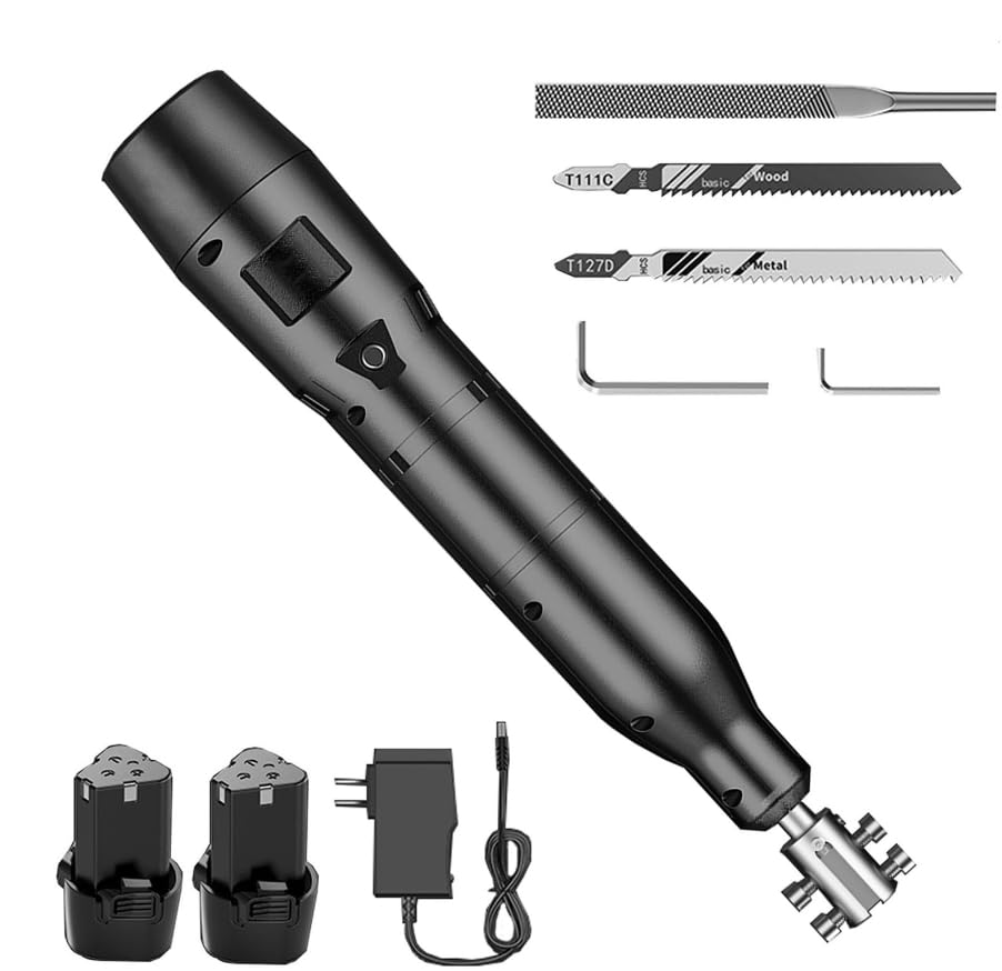 Luminexia Juego de Limas de Aguja Intercambiables,Limas de Metal,Sierra de Lima para Herramientas eléctricas,Ajuste de 3 Velocidades,para carpintería,Metal,Modelos y Aplicaciones de Pasatiempos