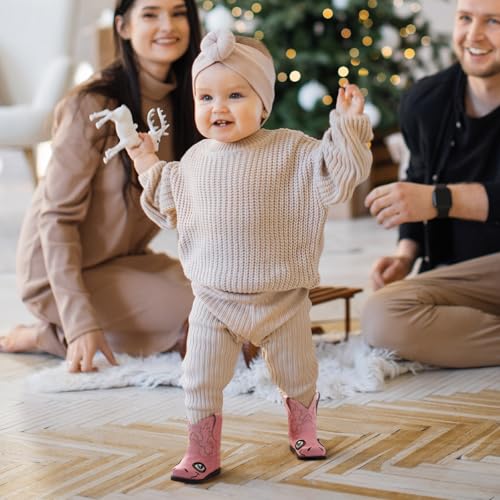 Rollda Baby Cowboy Boots Toddler Cowgirl Boots Infant Western Boots Round Toe4