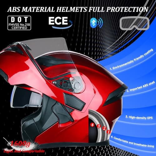 Casco abatible con bluetooth integrado que elimina el ruido e incomodidad 3