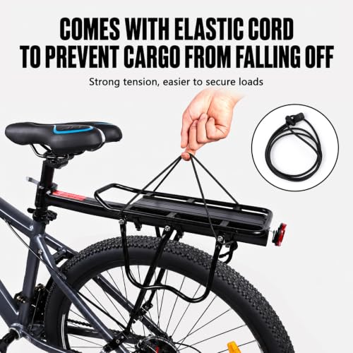 YUUISD Rear Bike Rack,110 LB Bearings Bike Cargo Rack,Quick Release Aluminum Bicycle Luggage Carrier Rack,Fit Mountain Bike,Folding Bike,Road Bike,E-Bike,BMX,for Adults Cyclists Commuters Riders - image 4