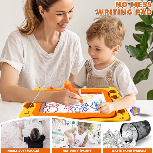 Large Magnetic Drawing Board Toddler Toys for 3 4 5 6 Year Old Kids Girls Boys, Doodle Board Montessori Preschool Educational Travel Toys Gifts for 3 4 5 6 Year Old Etch Sketch Erasable Writing Pad - image 3