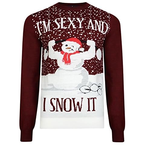 Christmas Jumper Im Sexy and I Snow It Novelty Xmas Knit Sweater Midnight Blue Cover