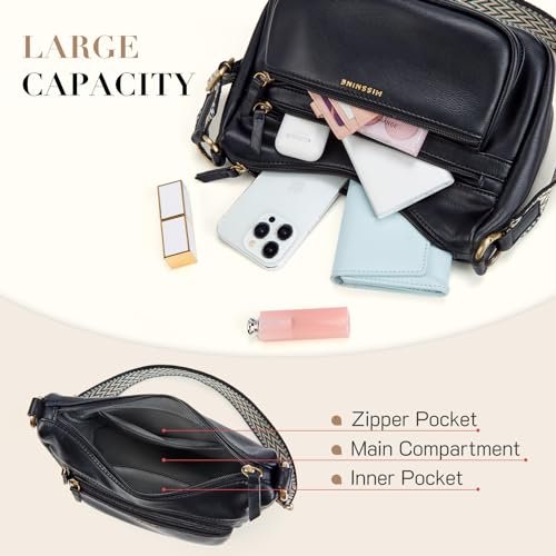 Missnine-Crossbody-Bags-for-Women-Leather-Purses-Trendy-Multi-Pocket-Shoulder-Handbags-with-Adjustable-Guitar-Strap