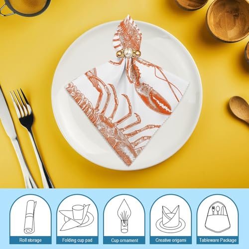Servilletas de Tela con Diseño Floral Naranja 2 PCS miniatura 7