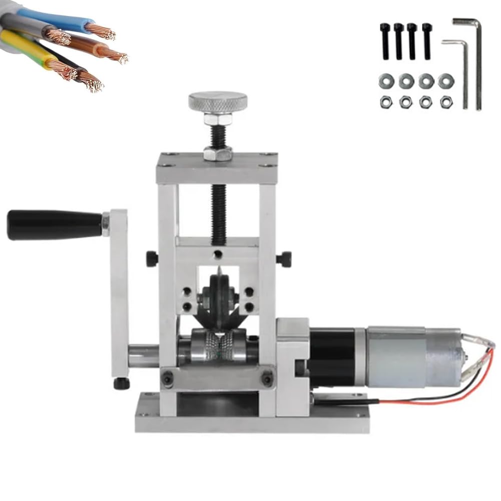 Gthtuhfd Electric-Wire-Stripper-Machine,Automatic-Peeling-Stripping-Cutting-Tool,Hand-Crank-Wire-Stripper-Manual-Cable-Peeler-Scrap,For-Diy-Cable-Copper