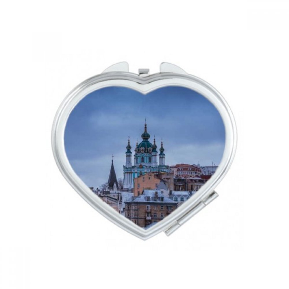 Miroir de poche mignon petit cadeau multicolor avec motif ciel bleu nuages