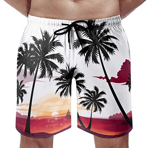 Ktewqmp Zomer zwembroek kokosnootboom mannen zwembroek zwembroek met zakken outdoor - Image 5