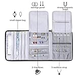 Teamoy Velvet Travel Jewelry Roll, Jewelry Storage Bag Organizer for Necklaces, Earrings, Bracelets, Rings, Brooches and More, Compact and Easy to Carry (Large, Velvet- Black) - Image 4