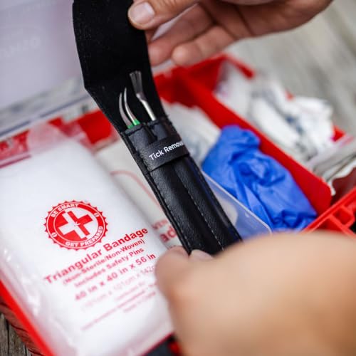 TickCheck Kit de remoção de carrapatos premium – Removedor de carrapatos de aço inoxidável + pinça,