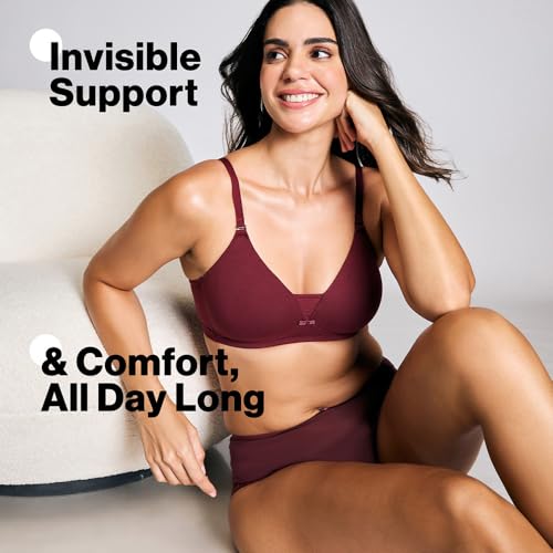 Image of NYKD NYB003 Wirefree Cotton All Day Comfort Triangle Padded with Breathable Cup & Detachbale Straps T-Shirt Bra for Women