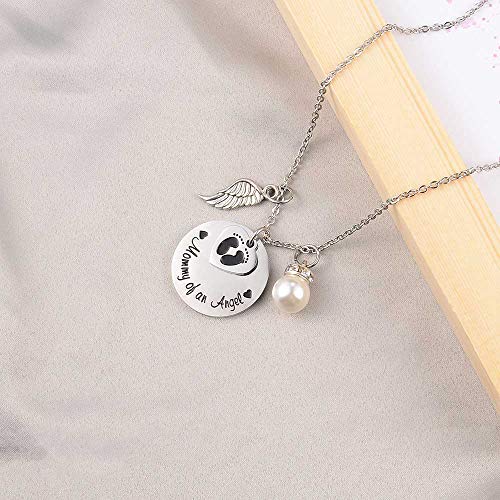 Sunsh Mommy Of An Angel Necklace Infant Child Baby Loss Memorial Pregnancy Loss Miscarriage Stillborn Jewelry Sympathy Gift For Mom #TOP5