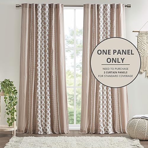 INK+IVY Imani Cotton Geometric Print, Single Panel Window Curtain Texture, Mid-Century Look Easy to Hang - Image 2