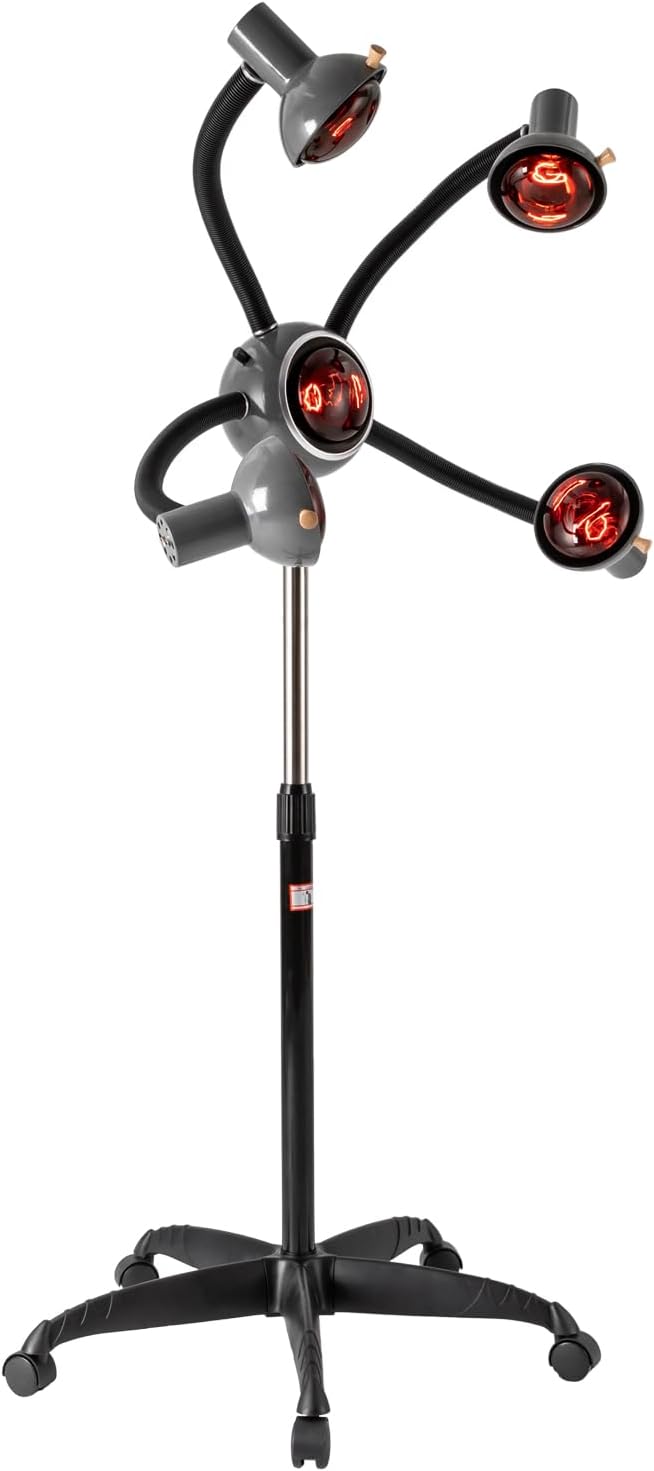 5 Head Infrared Heat Lamp Salon, Adjusting Height Hair Color Processor, Infrared Lamp Hair Dryer, Color Processor Machine Hair Heat Lamps for Salon with Flexible Arms