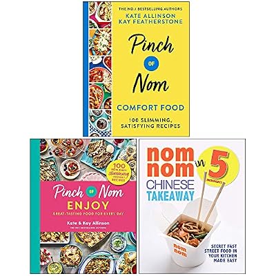 Pinch of Nom Comfort Food [Hardcover], Pinch of Nom Enjoy [Hardcover] & Nom Nom Chinese Takeaway In 5 Ingredients 3 Books Collection Set