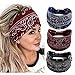 Cagora - Fascia elastica per capelli a fascia, con nodo largo, motivo floreale stampato, con turbante spesso, in tessuto di cotone, per donne e ragazze, 3 pezzi immagine
