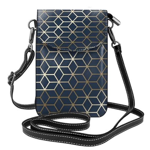Petits sacs bandoulière bleu marine et or en cuir PU pour femmes