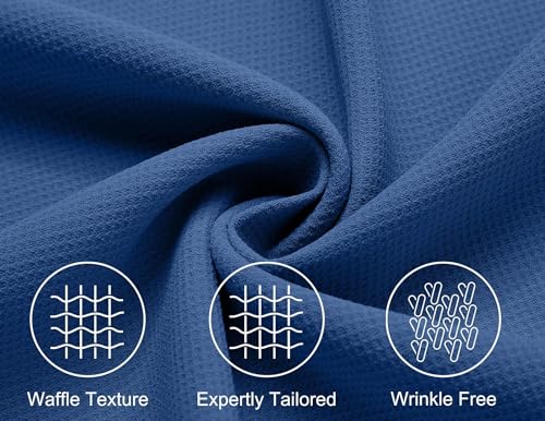 Coofandy Mens Casual Button Down Short Sleeve Shirt Beach Wear Untucked Stretch Breathable Poplin Shirt Dark Blue thumb #4