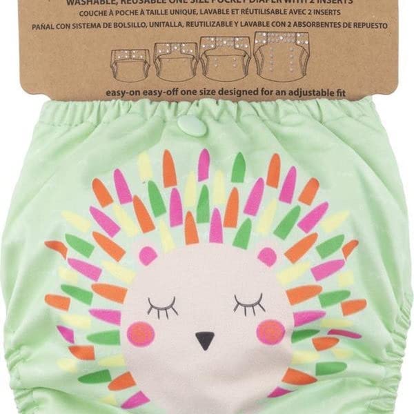 Zoocchini Rizo verde híbrido All-in-One pañales con dos inserciones reutilizables, talla 1, 1 unidad