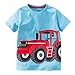 Produktbild KaloryWee Kinder Jungen Auto T-Shirt Ostern Kurzarm Hemden Casual Tops Baumwolle Tee Alter 2 3 4 5 6 7 8 Jahre Gr. 4 Jahre, Rotes Auto