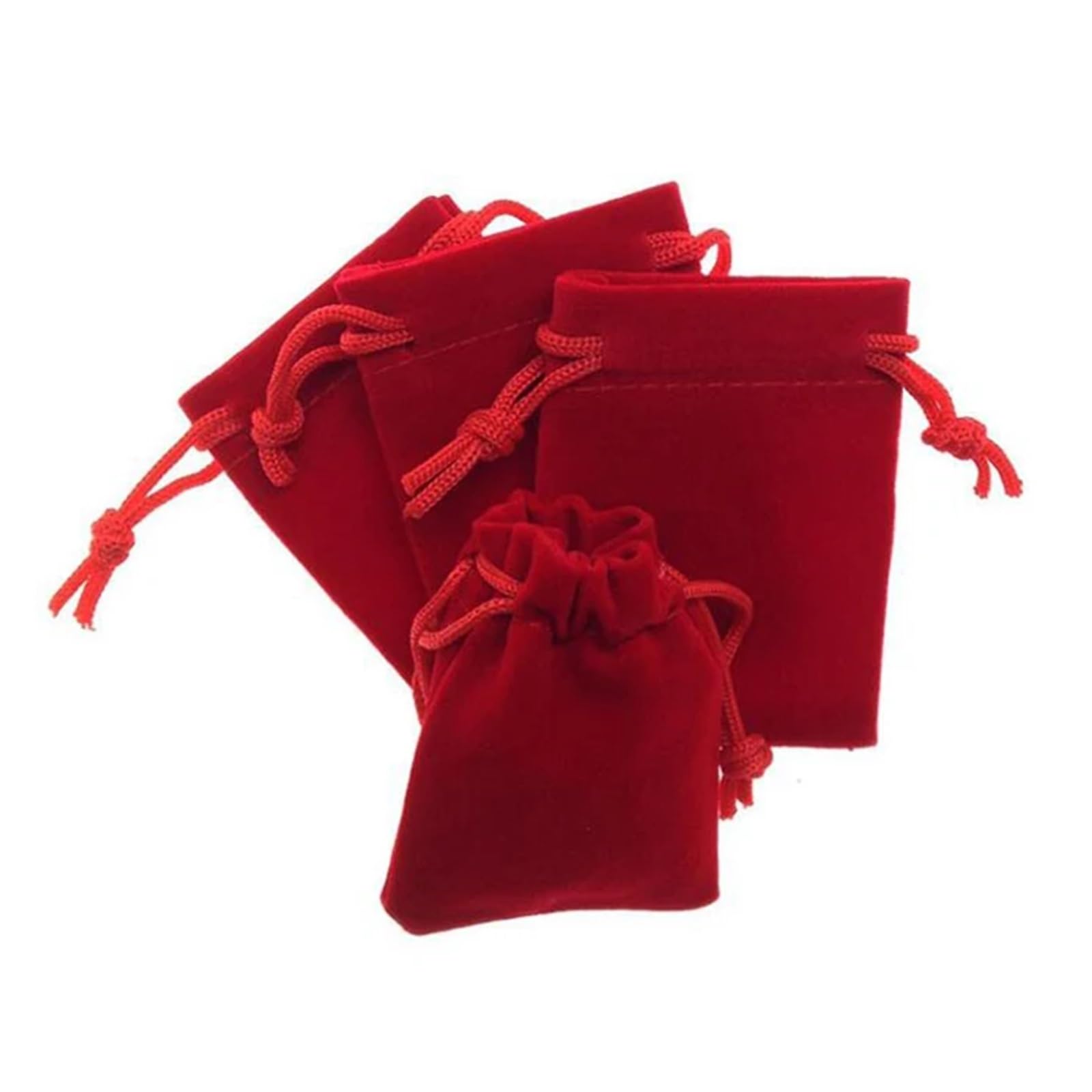 LXLAEOANG Velvet Jewellery Pouches 100pcs/Lot Drawstring Velvet Bags Jewellery Pouches 5x7 7x9 8x10 10x12cm Wedding Party Packaging Bag(Color 4,5x7cm (2.0x2.8in))