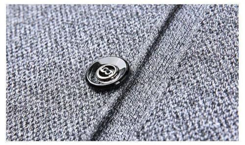Men V-Neck Casual Slim Button Solid Korean Knitted Sweaters Cardigans3