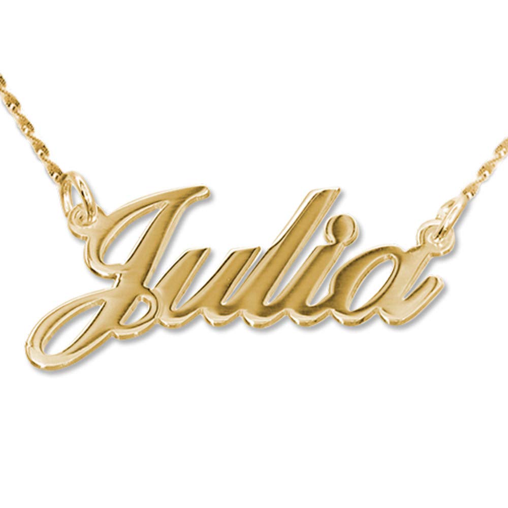 MyNameNecklace Spersonalizowany klasyczny naszyjnik z imieniem - wykonany na zamówienie wisiorek Metale szlachetne i złoto - biżuteria prezent dla kobiet e Srebro, cod. 101-01-055