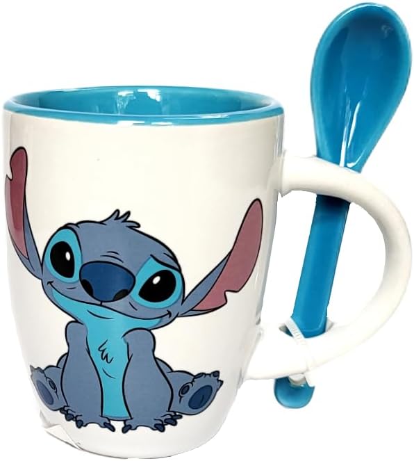 Disney Lilo & Stitch Espresso Cup with Spoon | BPA-Free Small Coffee Cup For Espresso | Caffeine, Beverages, Home & Kitchen Essentials | Cute Gifts and Collectibles