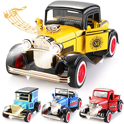 Geyiie Diecast Car Classic Model Vehicle Toys, Pull Back and Go Vehicles Car