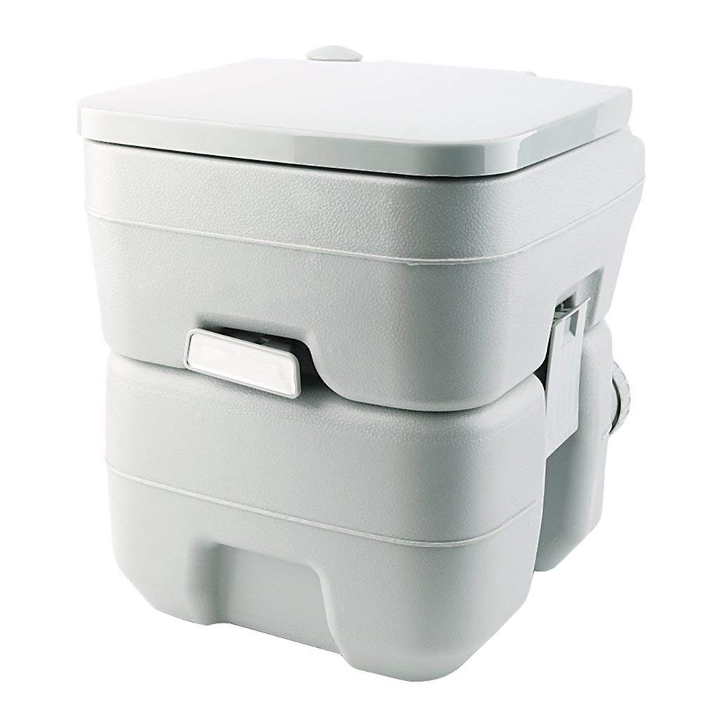Kunyoxiu 20L Camping Toilet Portable Travel Mobile Toilet Outdoor Potty Commode Camping Handle WC Grey
